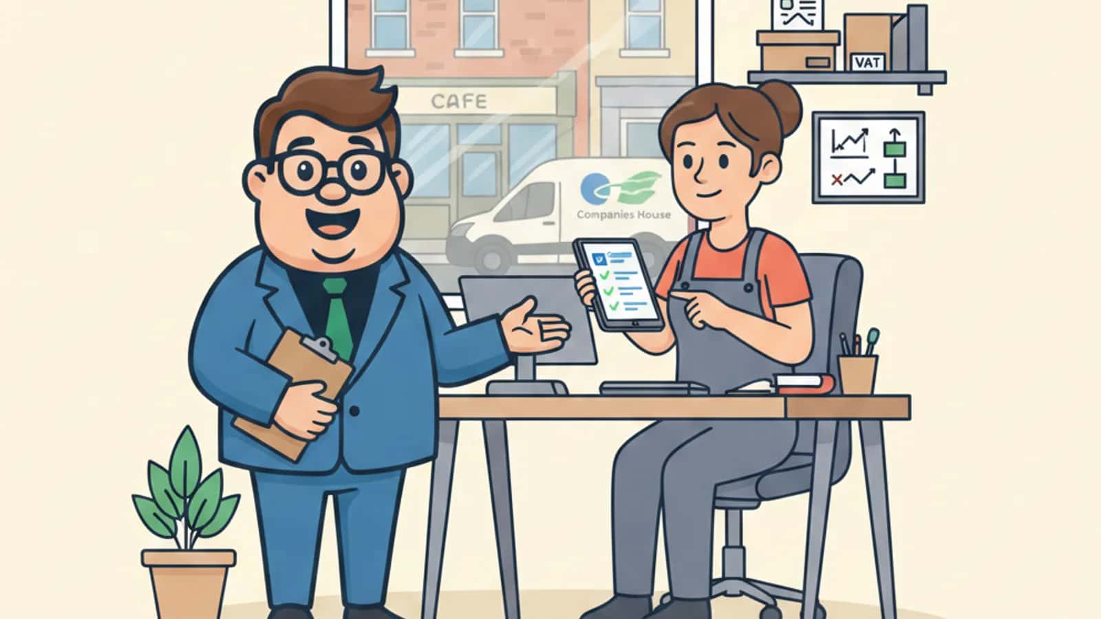 Fred explaining Small Business Grants in the UK to a UK business owner