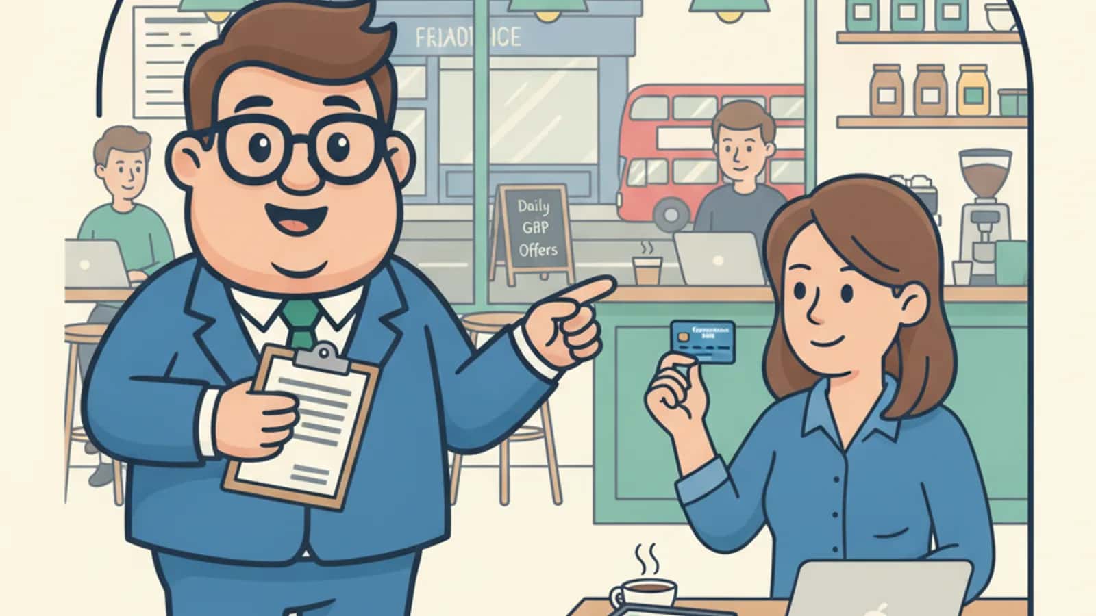 Fred helping a UK business owner compare Business Credit Cards for Limited Companies and LLPs: A UK Guide
