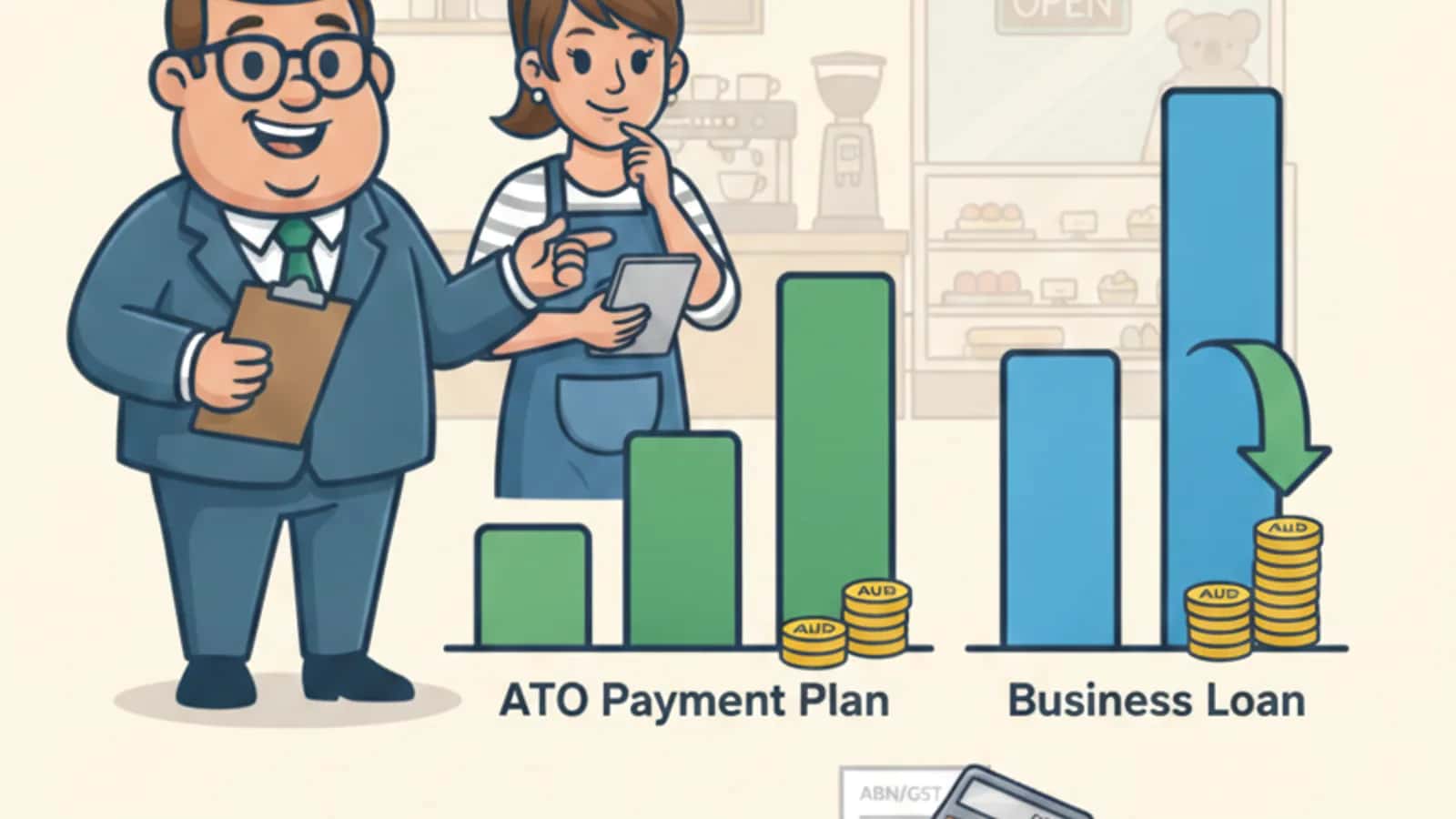 Fred explaining How ATO Payment Plan Costs Compare to Business Loan Rates to a Australian business owner