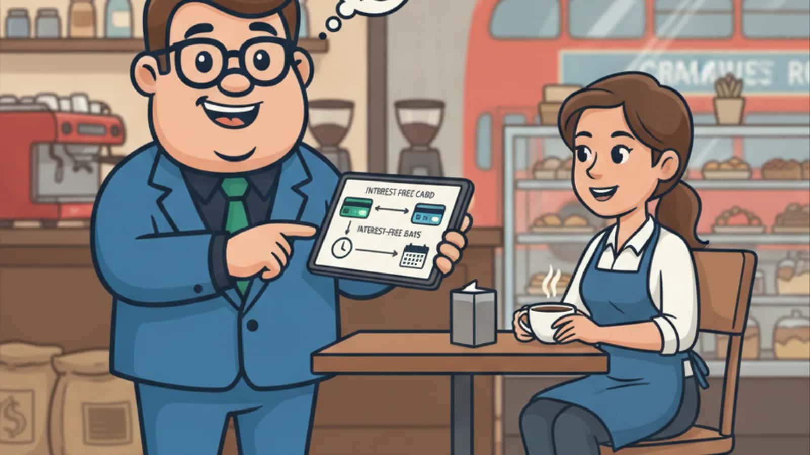 Fred explaining What Does Interest-Free Mean on a Business Credit Card to a UK business owner