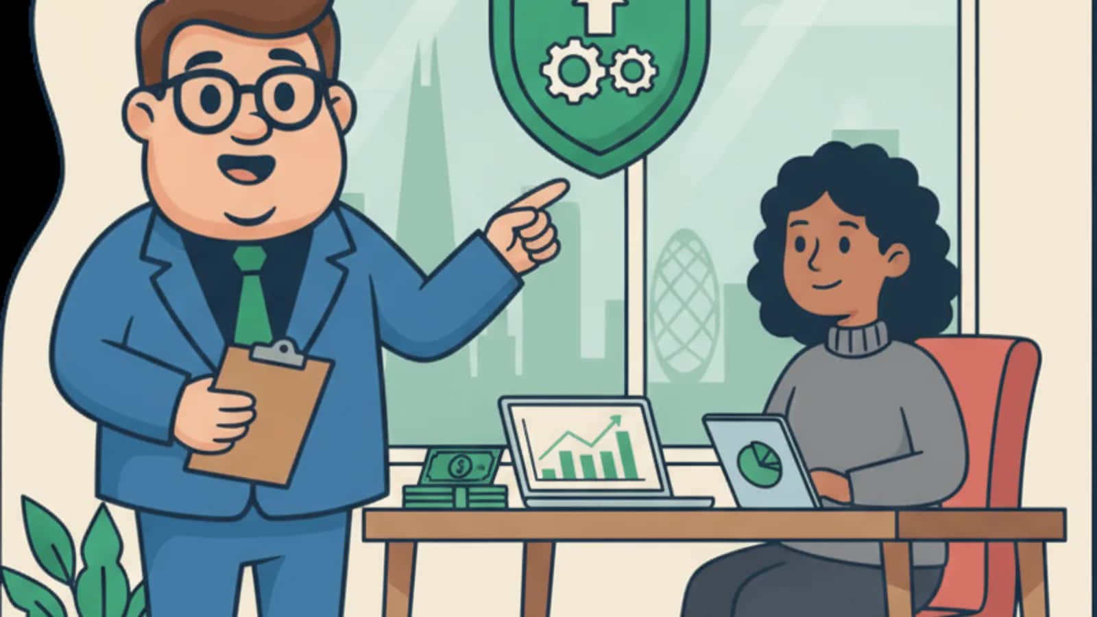 Fred explaining Business Credit Score to a UK business owner