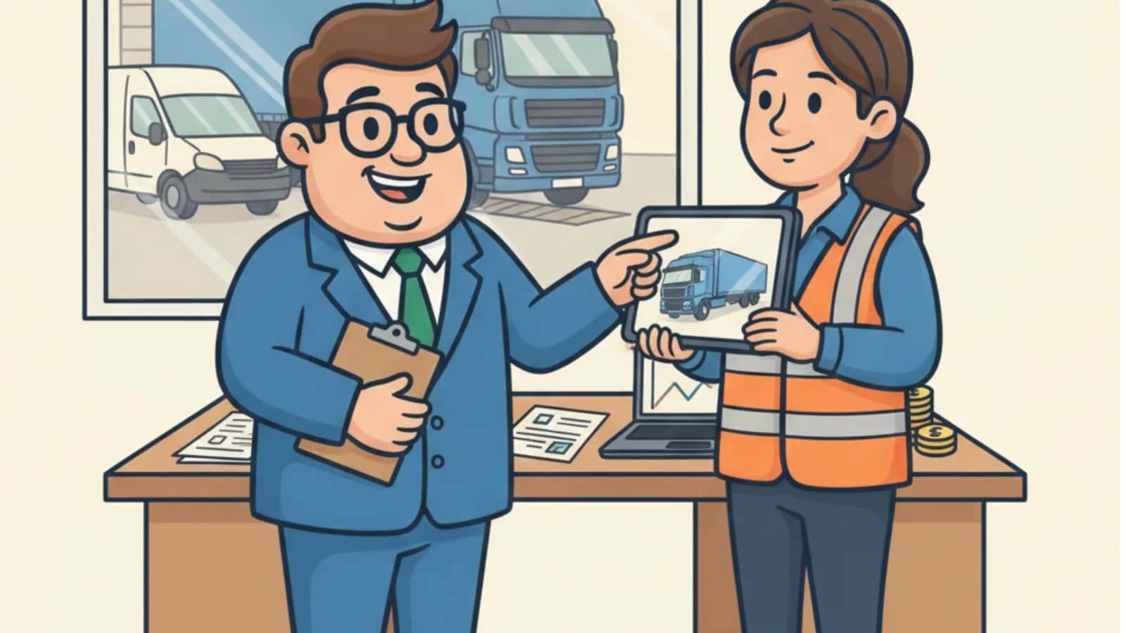 Fred explaining HGV Finance and How Does It Work in the UK to a UK business owner
