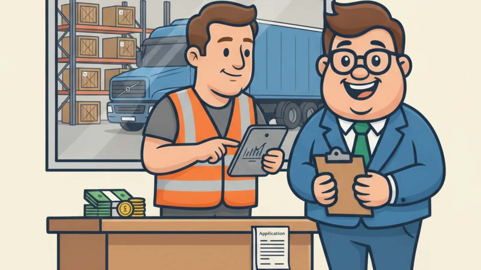 Fred explaining How Much Does It Cost to Finance an HGV Vehicle to a UK business owner