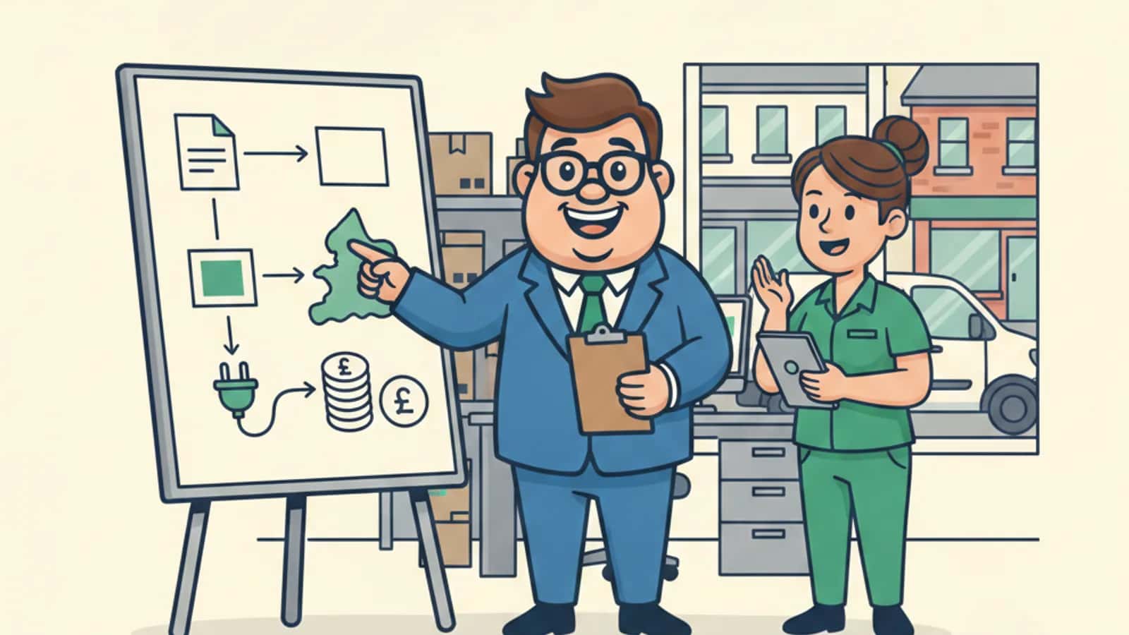 Fred explaining Who Is Eligible for the Electric Van Loan to a UK business owner