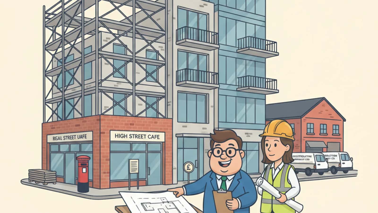 Fred helping a UK business owner compare Mixed-Use Development Finance: Funding Retail, Residential and Commercial Schemes