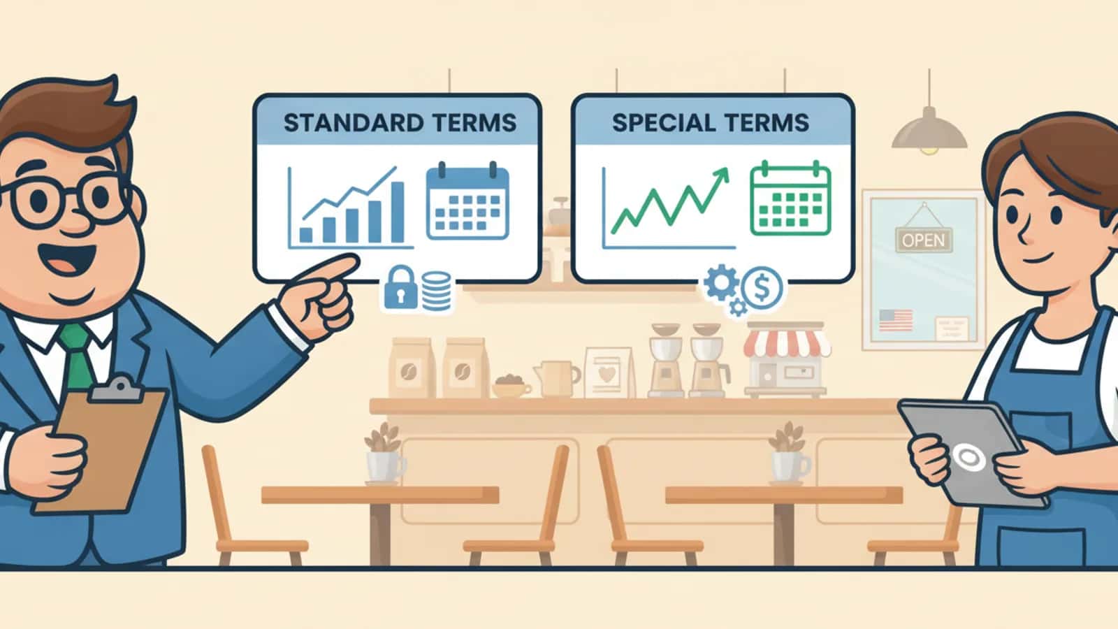 Fred explaining Difference Between Standard and Special Business Loan Terms to a US business owner