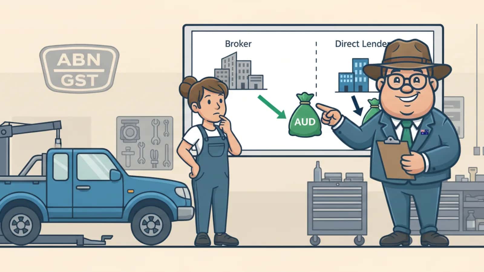 Fred helping a Australian business owner compare Business Loan Broker vs Direct Lender in Australia: Which Route Is More...