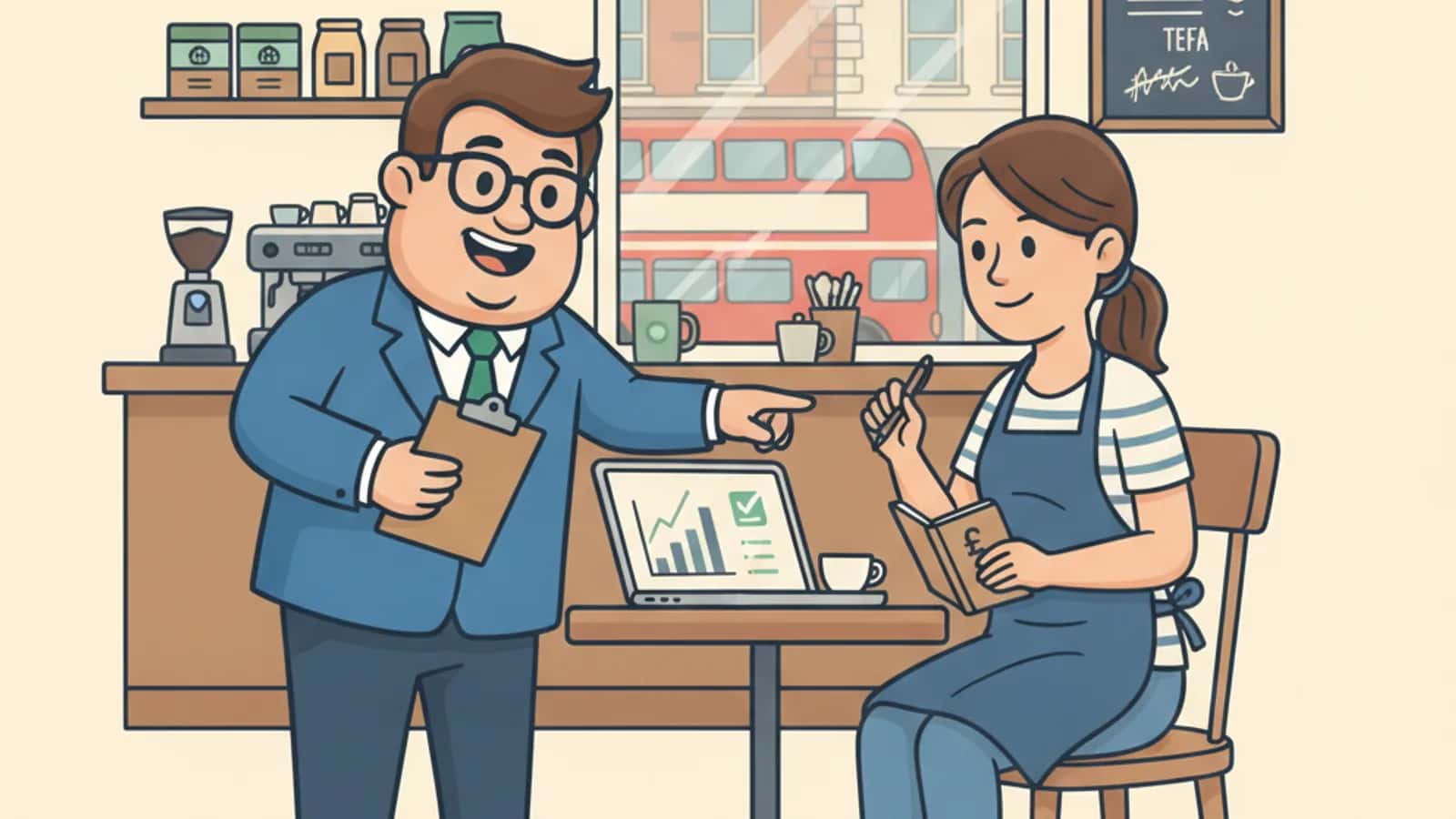 Fred explaining What Factors Do Credit Card Companies Use to Set Business Credit Card Limits to a UK business owner