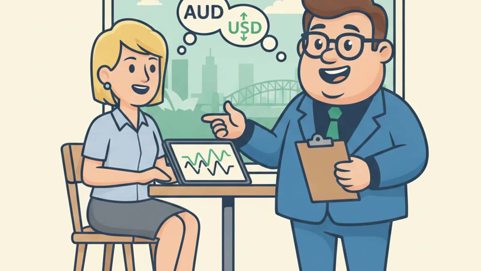 Fred helping a Australian business owner compare How Wall Street Interest Rate Swings Flow Through to Australian Business...