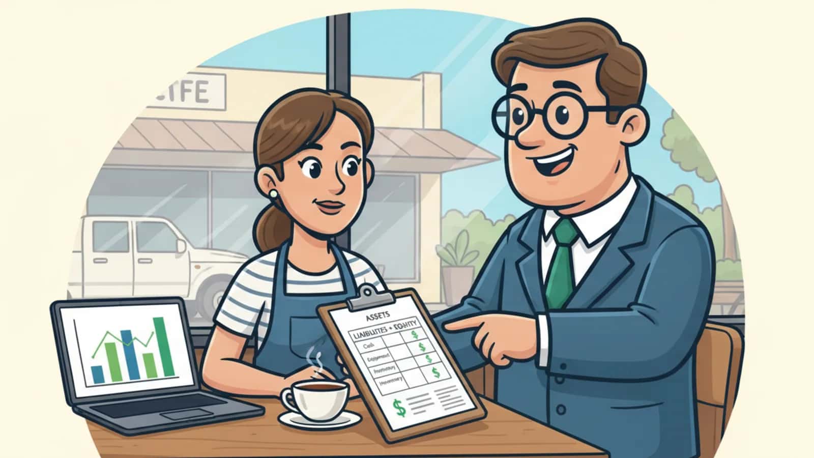 Fred helping a Australian business owner compare How to Use Your Business Balance Sheet to Strengthen Loan Applications