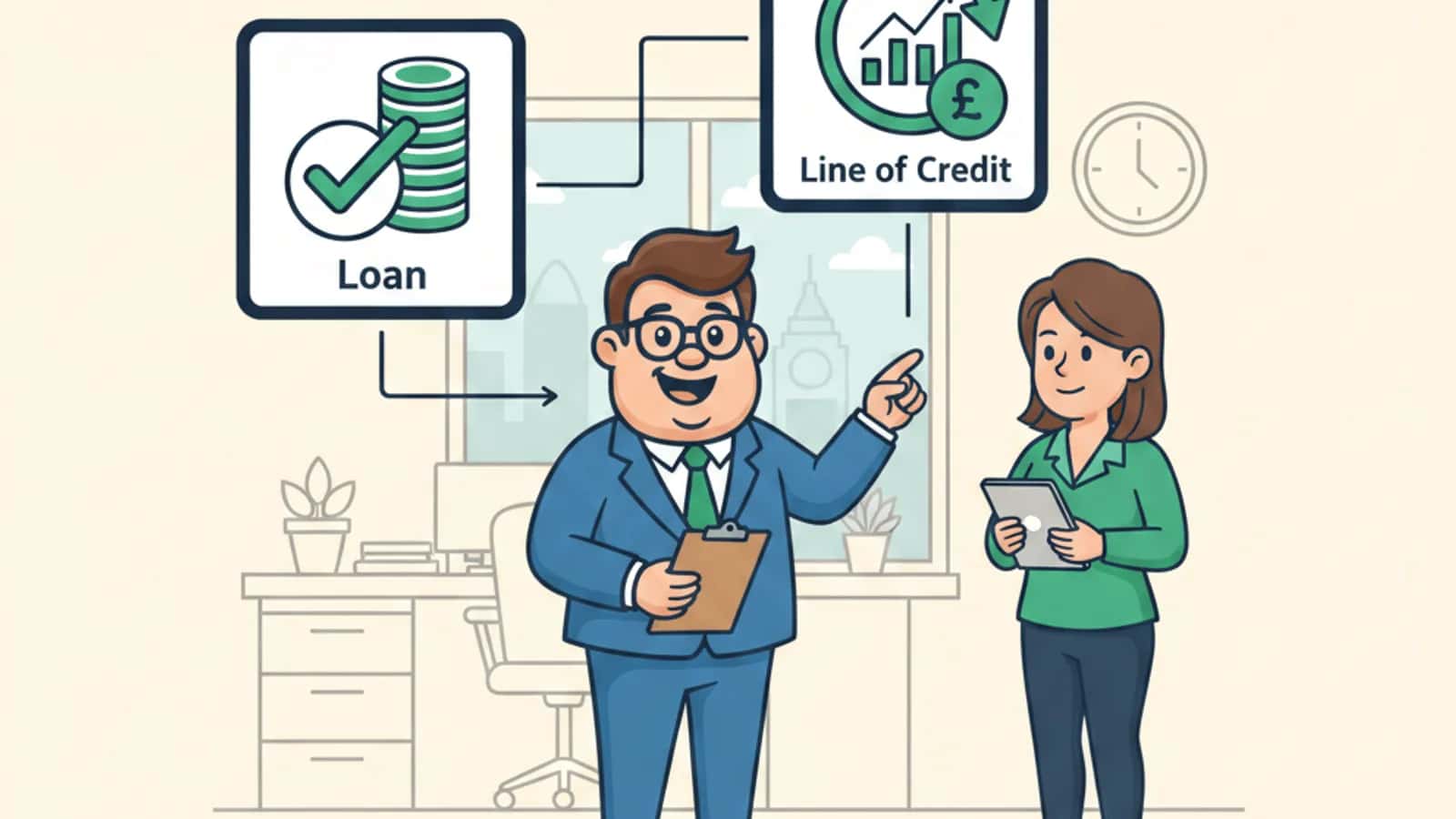 Fred explaining Line of Credit Work Differently from a Loan to a UK business owner