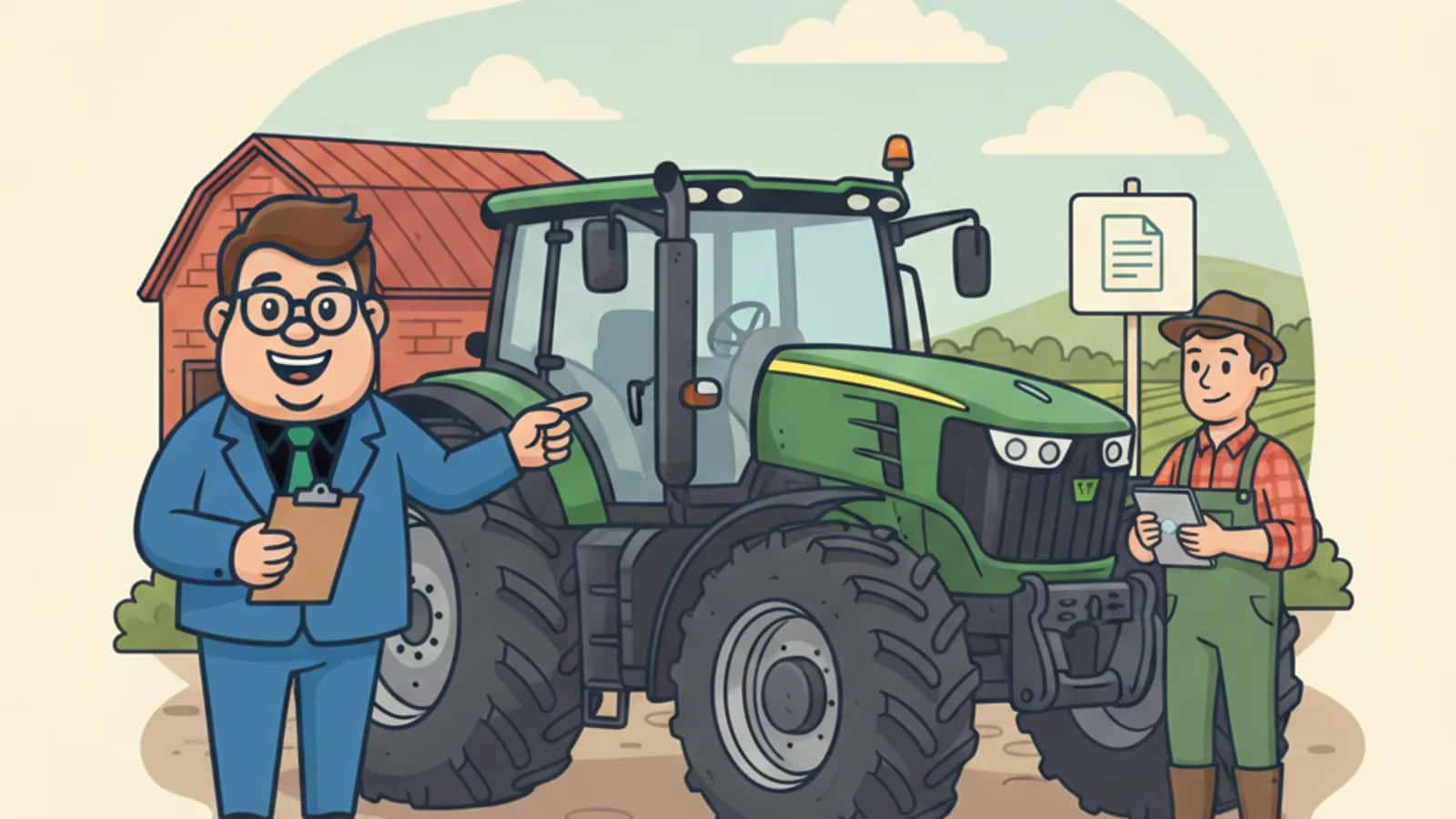 Fred explaining Agricultural Asset Finance for Tractors to a UK business owner