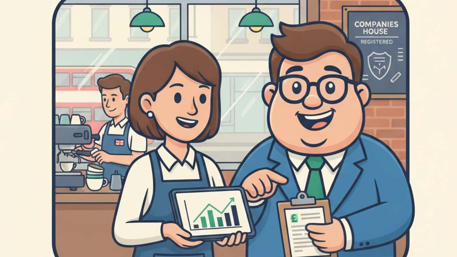 Fred helping a UK business owner compare Invoice Financing Costs in the UK: Typical Fees, Discount Rates and Total Interest...