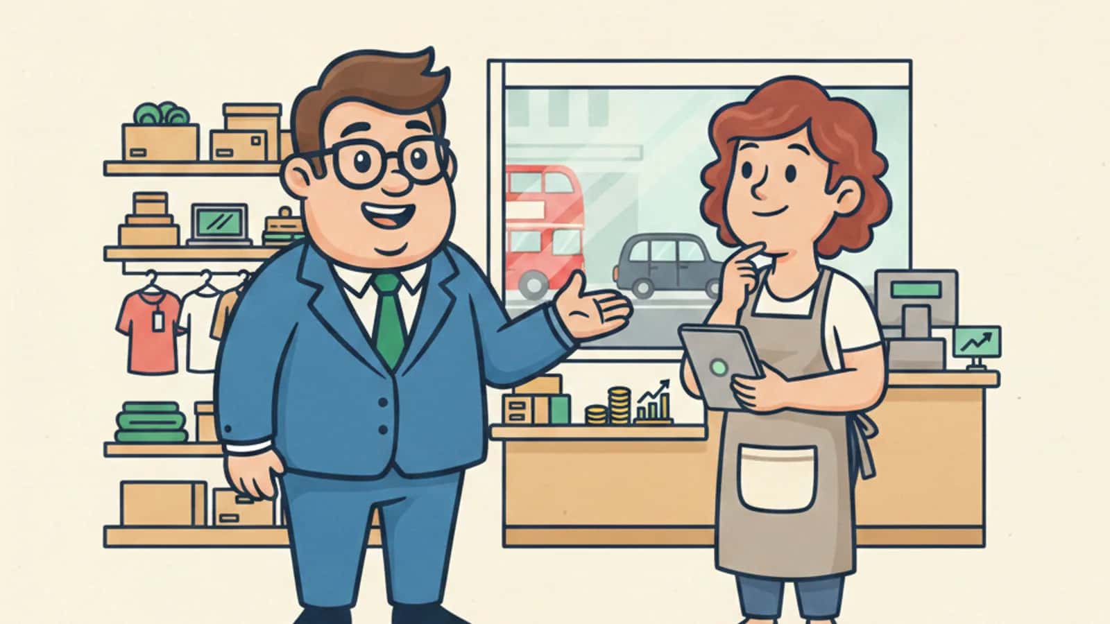 Fred explaining What Exactly Are Stock and Inventory Business Loans to a UK business owner