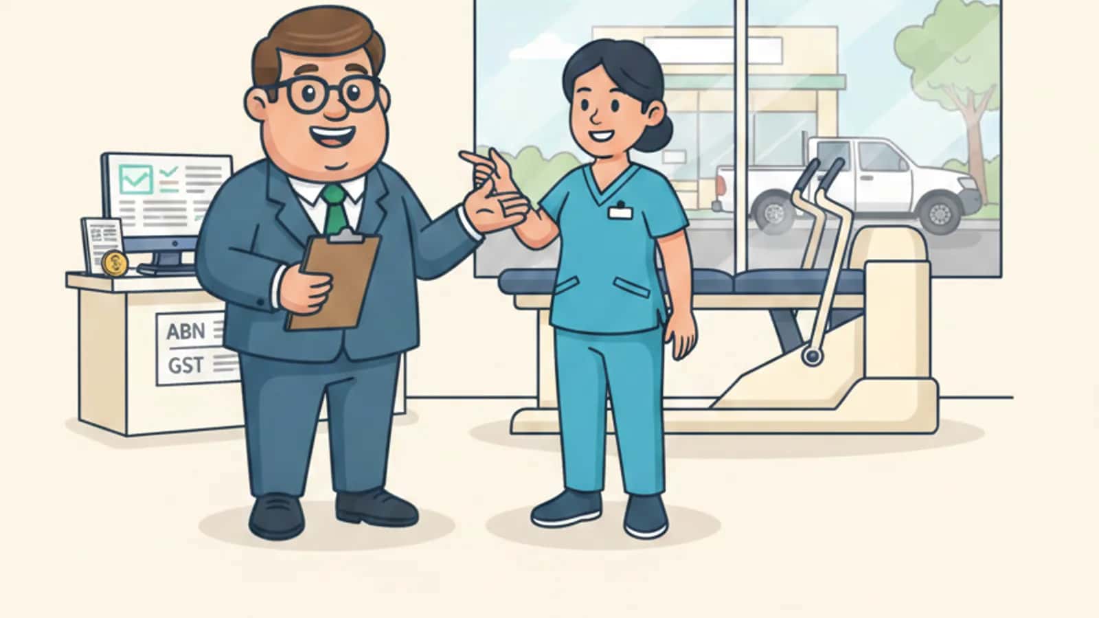 Fred helping a Australian business owner compare Business Loans for Healthcare and Allied Health Practices in Australia:...