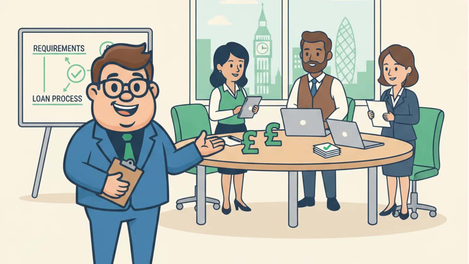 Fred helping a UK business owner compare Are No Paperwork £250k Business Loan Schemes Real, and What Do Lenders Actually...