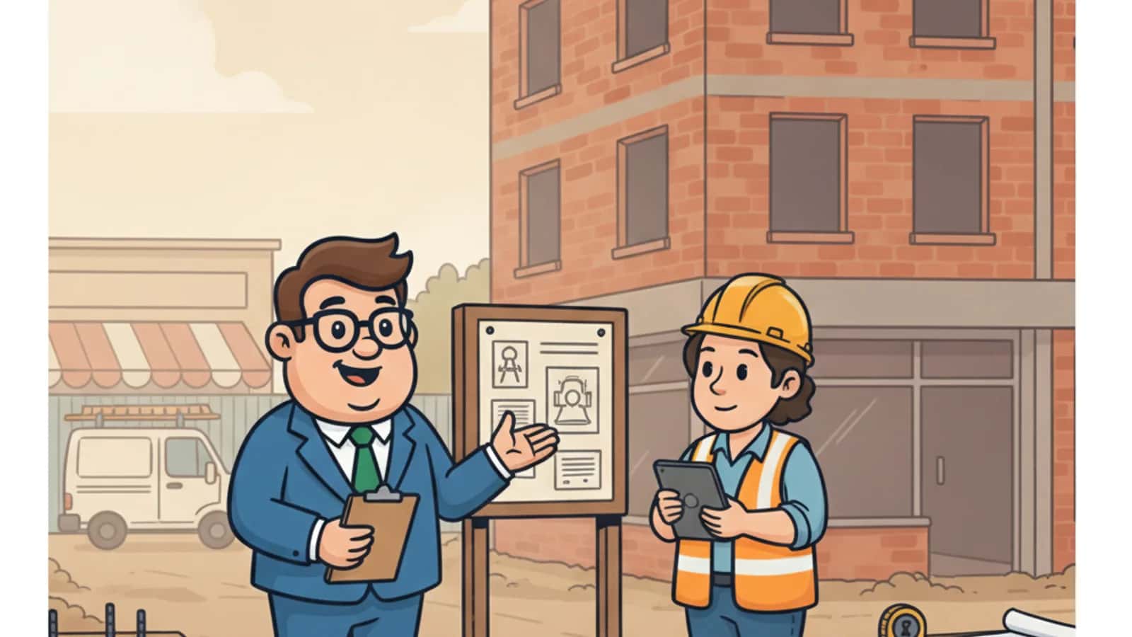 Fred explaining Can You Get a Loan Before Planning Permission Is Approved to a UK business owner
