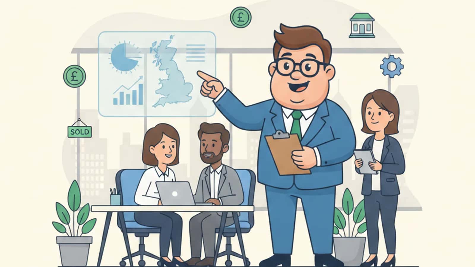 Fred helping a UK business owner compare Business Loans to Buy a Business: Fast UK Funding Options for 2026